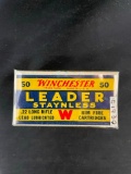 Full box of Winchester Leader Staynless .22 Long Rifle Cartridges