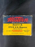 Partial box of Western Super X 375 H. & H. Magnum C. F. Cartridges