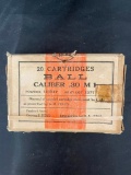 Full box of .30 Caliber M 1 Ball Cartridges