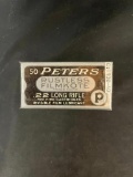 Full box of Peters Rustless Filmkote .22 Long Rifle Cartridges