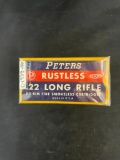 Full box of Peters Rustless .22 Long Rifle Cartridges