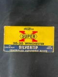 Partial box of Western Super X 30-30 Silvertip Cartridges