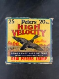 Partial box of Peters 20 Gauge Hi Velocity Shotgun Shells