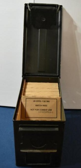 Ammo Box with 17 Boxes 7.62 MM Cartridges Lake City Match Ammo