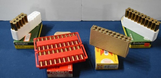 4 Boxes 30-30 Center Fire Cartridges. Remington/ Federal/ Super X