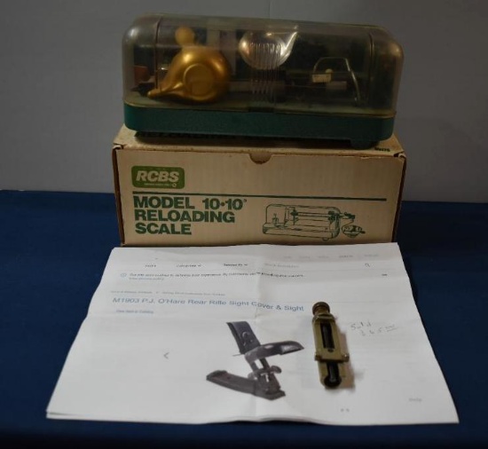 RCBS Model 10-10 Reloading Scale & Rare PJ O?Hare Micrometer