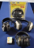 Lot of 4 Safety Earmuffs & Disposable Ear Plugs