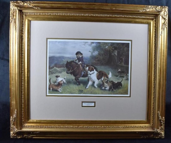 Large Framed Print "Rival Distractions" by Charles Burton Barber
