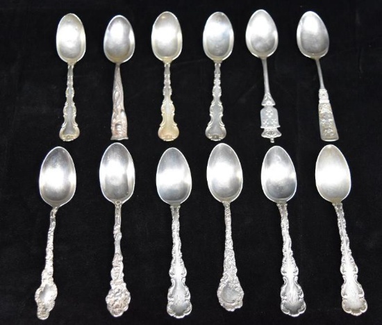 Lot of 12 Sterling Silver Spoons 11.38 ozt