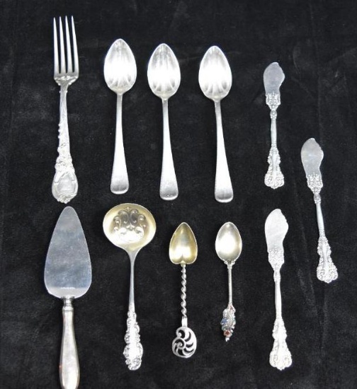Lot of Sterling Silver Spoons / Butter Knives /Fork/ Pie