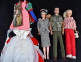 Vintage Ken Doll & 2 Barbie Type Dolls with a Variety of Clothes