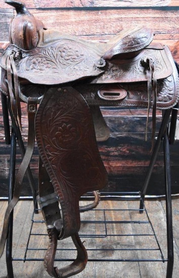 Hand Tooled Western Saddle