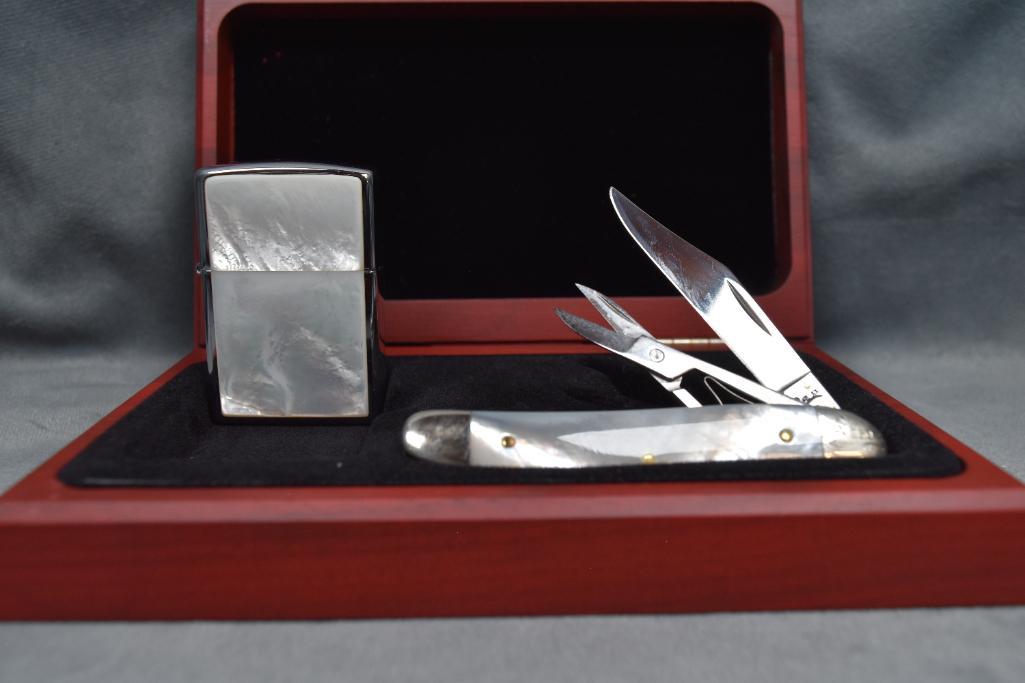 Case XX Mother of Pearl Knife & Zippo Lighter Set | Proxibid