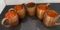 5 Solid Copper Handled Mugs
