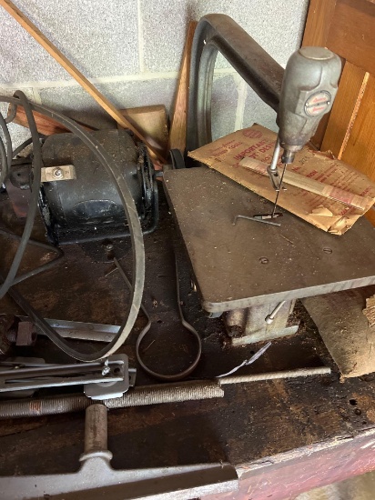 Wooden Bench and Contents
