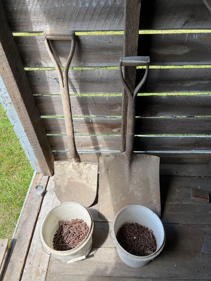 2 Vintage Shovels & Nails