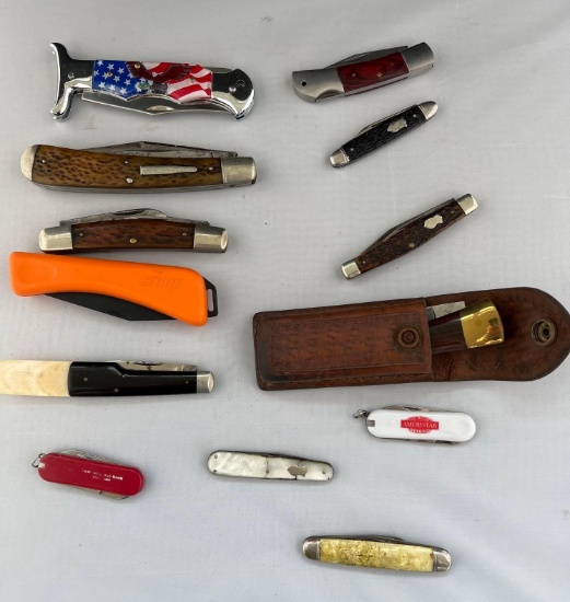 Large Lot of 13 Pocket Knives