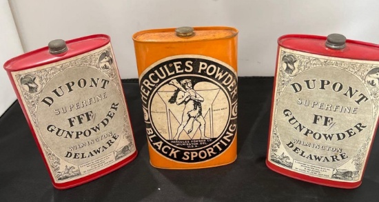 Hercules and Dupont Gunpowder Tins