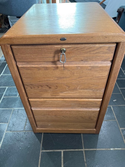Two Drawer Oak Filing Cabinet