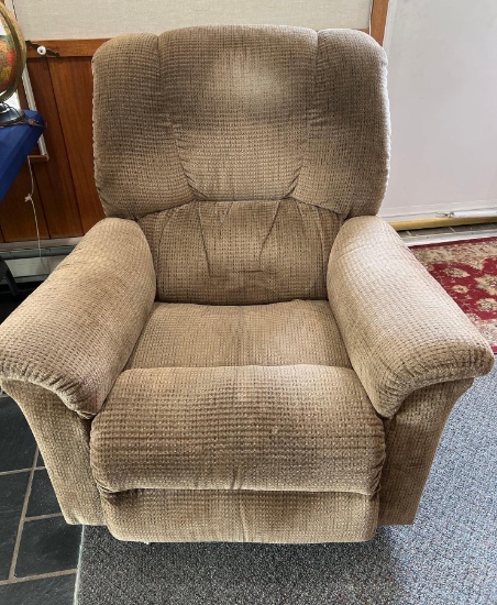 Lazy Boy Brown Cloth Rocker Recliner
