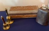 Brass Bells , Cow Bell & Wood box