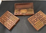 3 Wooden Boxes with 22 Long cartridges