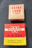 2 Partial Boxes Winchester 22 blank cartridges / Winchester B.B. cap for 22 caliber