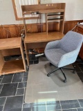 Two Piece Small Desk Set with Chair and Plastic Mat