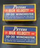 2 Peters High Velocity 3030 Winchester Empty Ammo Boxes
