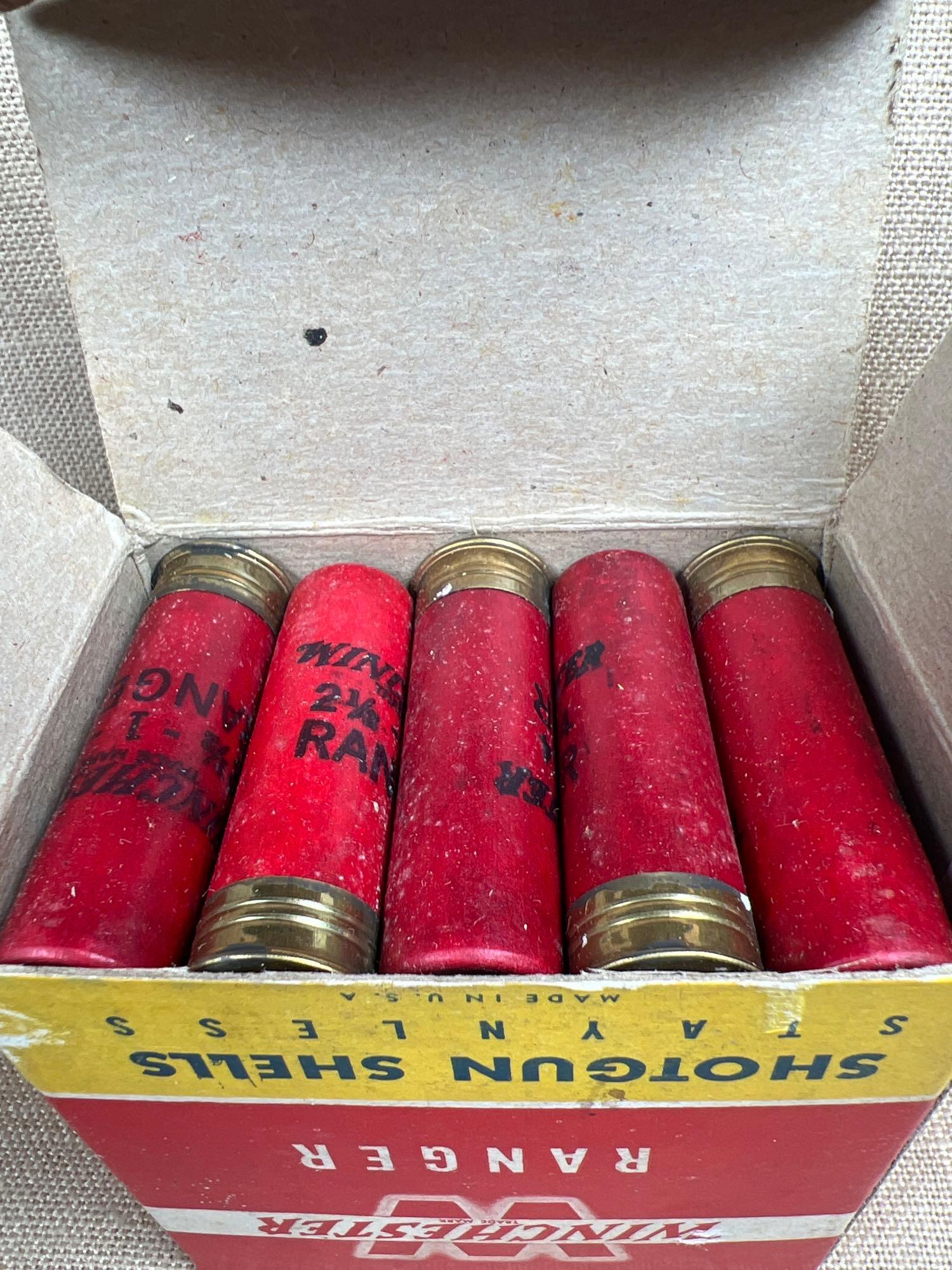 One Full Vintage Box of 25 Winchester Ranger 2 3/4 12-Ga. 4-Shot Shotgun  Shells - AAA Auction and Realty