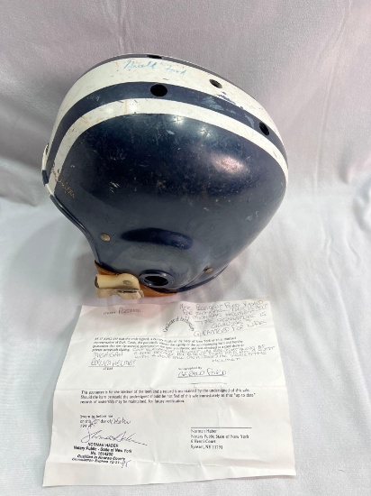 Authentic President Gerald Ford Signature on Michigan Replica Helmet