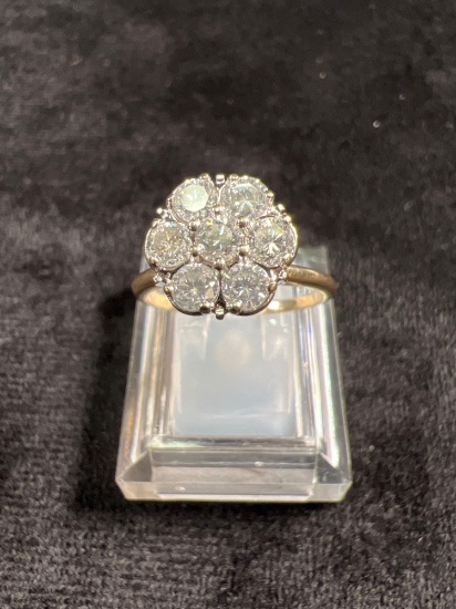 14k Diamond Cluster Ring