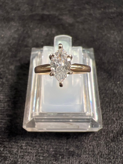 14k Diamond Marquis Ring