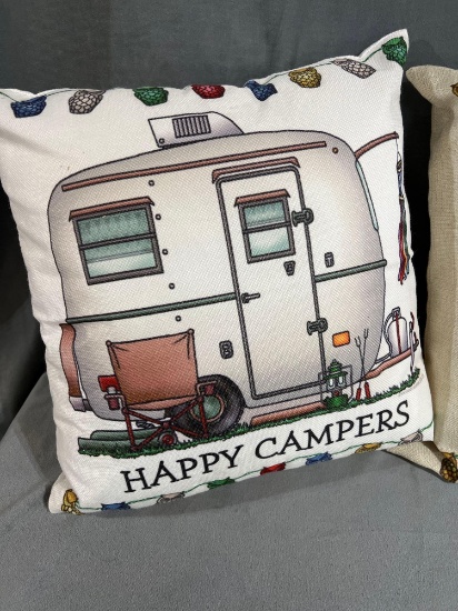 Set of 3 Camper Themed Pillows