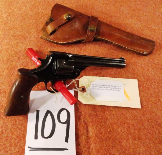 Harrington & Richardson Revolver 38-Cal., SN:73194 Top Break, 6" Bbl., Serial # on Right Side of Gri