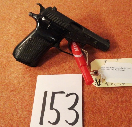 C-Z 83, 9MM Browning or 380, SN:22139, 12 RD Double Stock Mag. (Handgun)