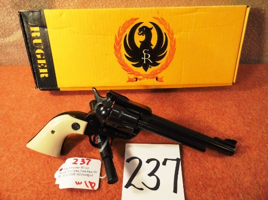 Ruger Blackhawk 357-Cal. Revolver, Pearl Grips, Extra Grips, 6½” Bbl., SN:30-05405, NIB (Handgun)