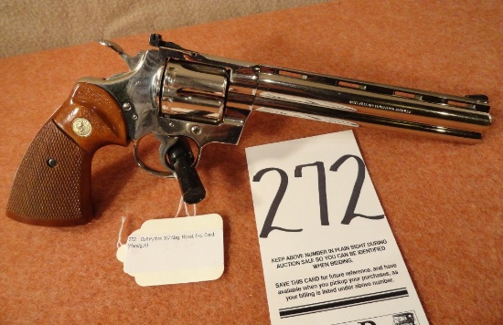 Colt Python 357 Mag., SN:34851 Nickel, Exc. Cond. (Handgun)