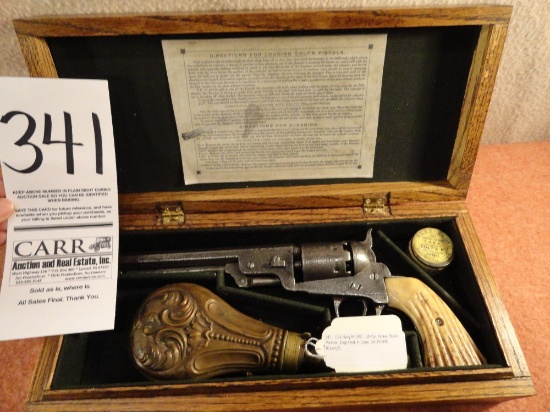 Colt Navy M.1851, .36-Cal. Nickel, Black Powder Revolver, Engraved, in Case, SN:150490 (Exempt)