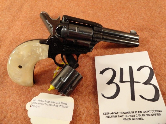 Heritage Rough Rider .22 & .22 Mag, Mother-of-Pearl Bird Head Grips, SN:633126 (Handgun)