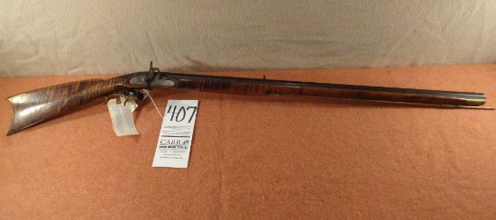 Kentucky “Early Original” Long Target Rifle, 36½” Heavy Bbl., 44-Cal., Tiger Stock, Wt. 14 lbs., Map