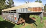 1987 Blair 8 x 24 Covered Stock Trailer
