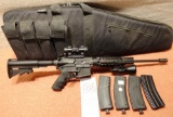 Bushmaster Carbine 15, .223 w/Red Dot Scope, Game Spotter Light, Collapsible Stock w/(4) 30-Rd. Mags
