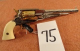1858 Remington New Army, 44-Cal., Nickel Plated, Gold Cylinder, Trigger, Hammer by F.LLI PIETTA