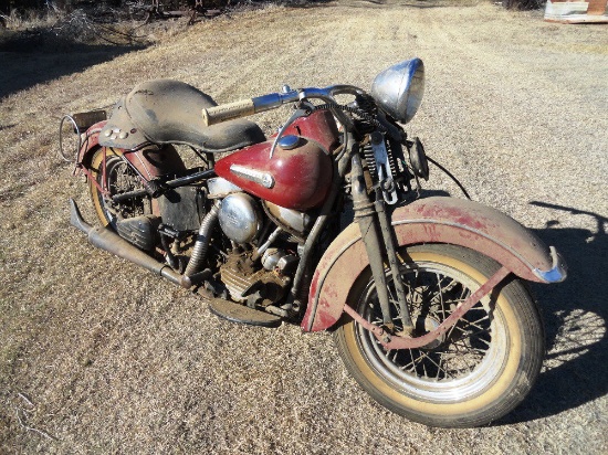 1948 Harley Davidson Panhead Motorcycle, 5767 Miles, 61 Cu. Inch, SN:48EL6881