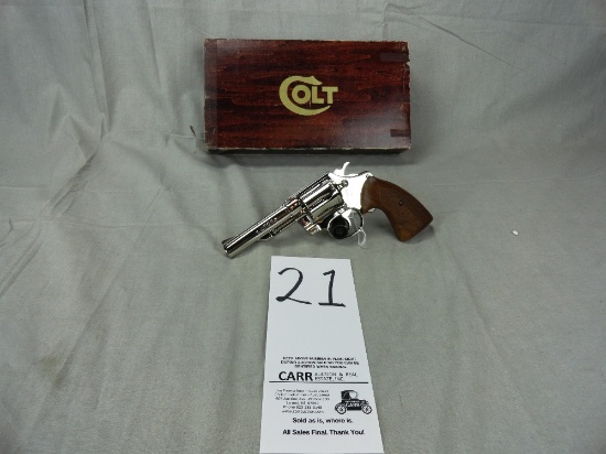 Colt Viper 38-Cal., Org. Box, Nickel, 4” Bbl., Wood Grips, (Box End Flap No