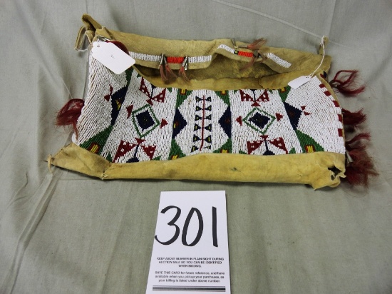 Sioux Teepee Bag, 18” x 12” (Northern Plains, Circa 1900) Front Fully Beade