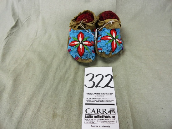 Moccasins, Blue w/Red Flowers (IA)
