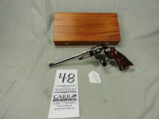 S&W 25-5, 45 Colt, Presentation Box, Nickel, 8” Bbl., Wood Grips, SN:N82215