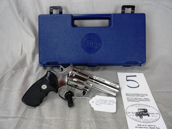 Colt Anaconda 44 Mag, Blue Plastic Case, Nickel, 4” Bbl., Rubber Grips, Ven